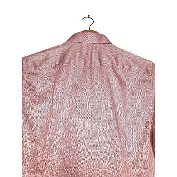 TED BAKER Men's Slim Fit GEO Print Short Sleeve Shirt Size 1 (XS) NWT Orange - Picture 5 of 10